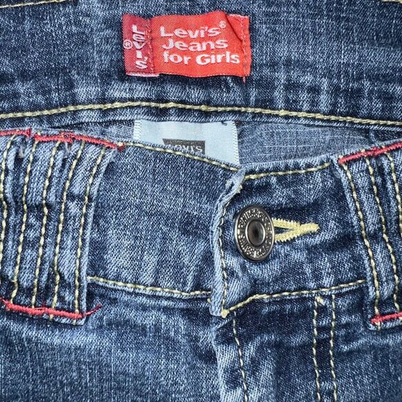 Vintage Levis Girls Capri Denim Blue Jeans Pants Rolled Cuffs Mid Wash Size 10 - Picture 3 of 9